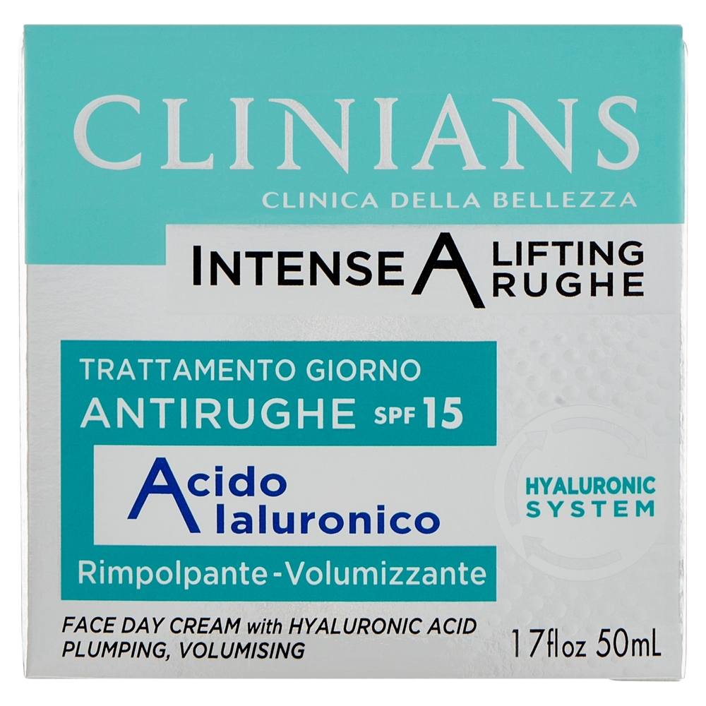 Clinians Intense A Lifting Rughe Trattamento Giorno Antirughe SPF 15 Acido Ialuronico 50 mL